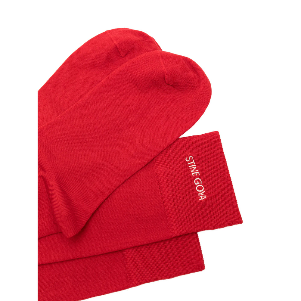 Stine Goya Scarl Knee-High Socks — Red, view 2