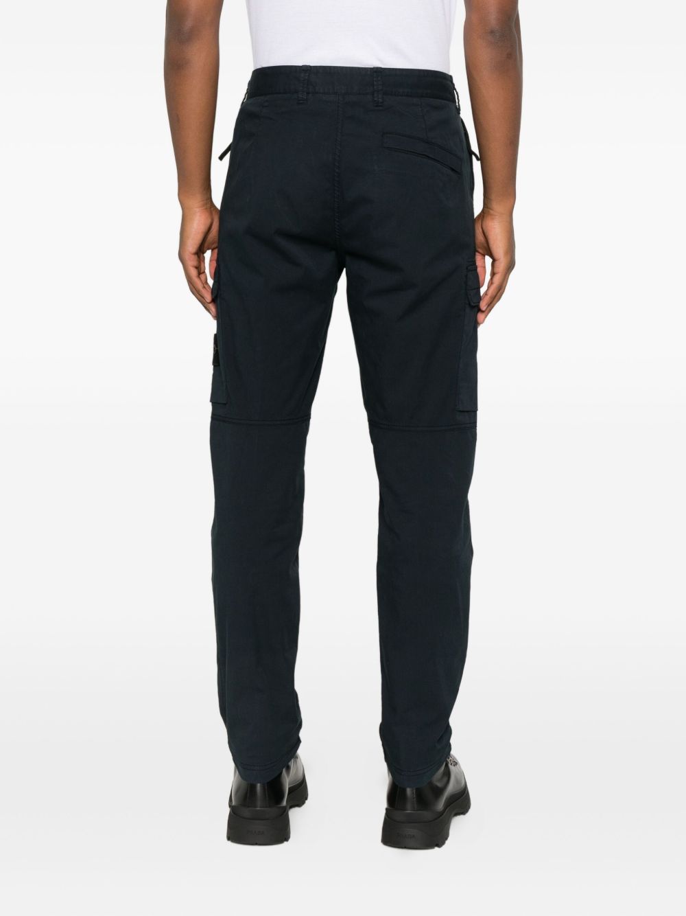Stone Island Logo-Patch Cotton Cargo Trousers — Navy, view 5