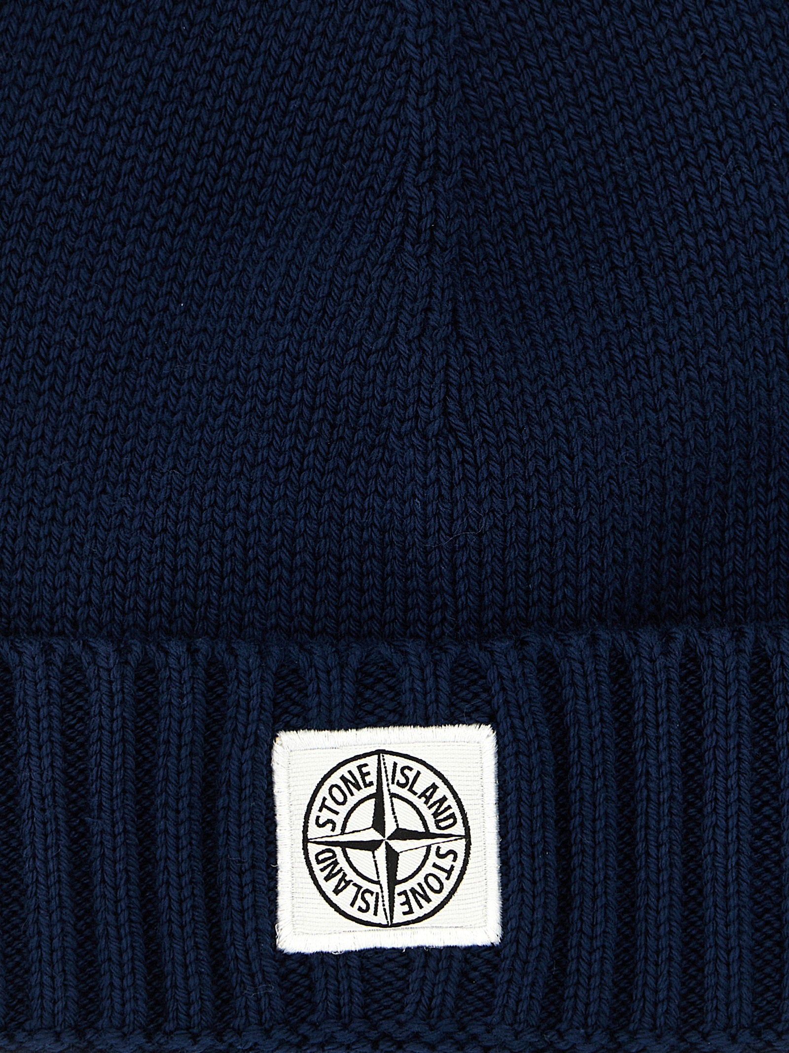 Stone Island Junior Logo Patch Beanie — Navy, view 3