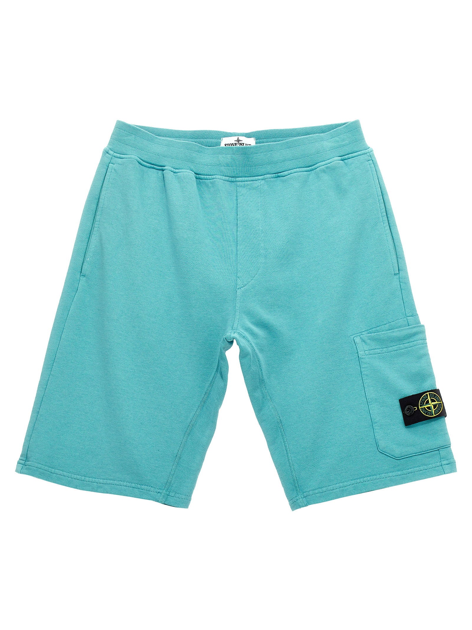 Stone Island Junior Organic Cotton Cargo Bermuda Shorts — Turquoise by Stone Island Junior