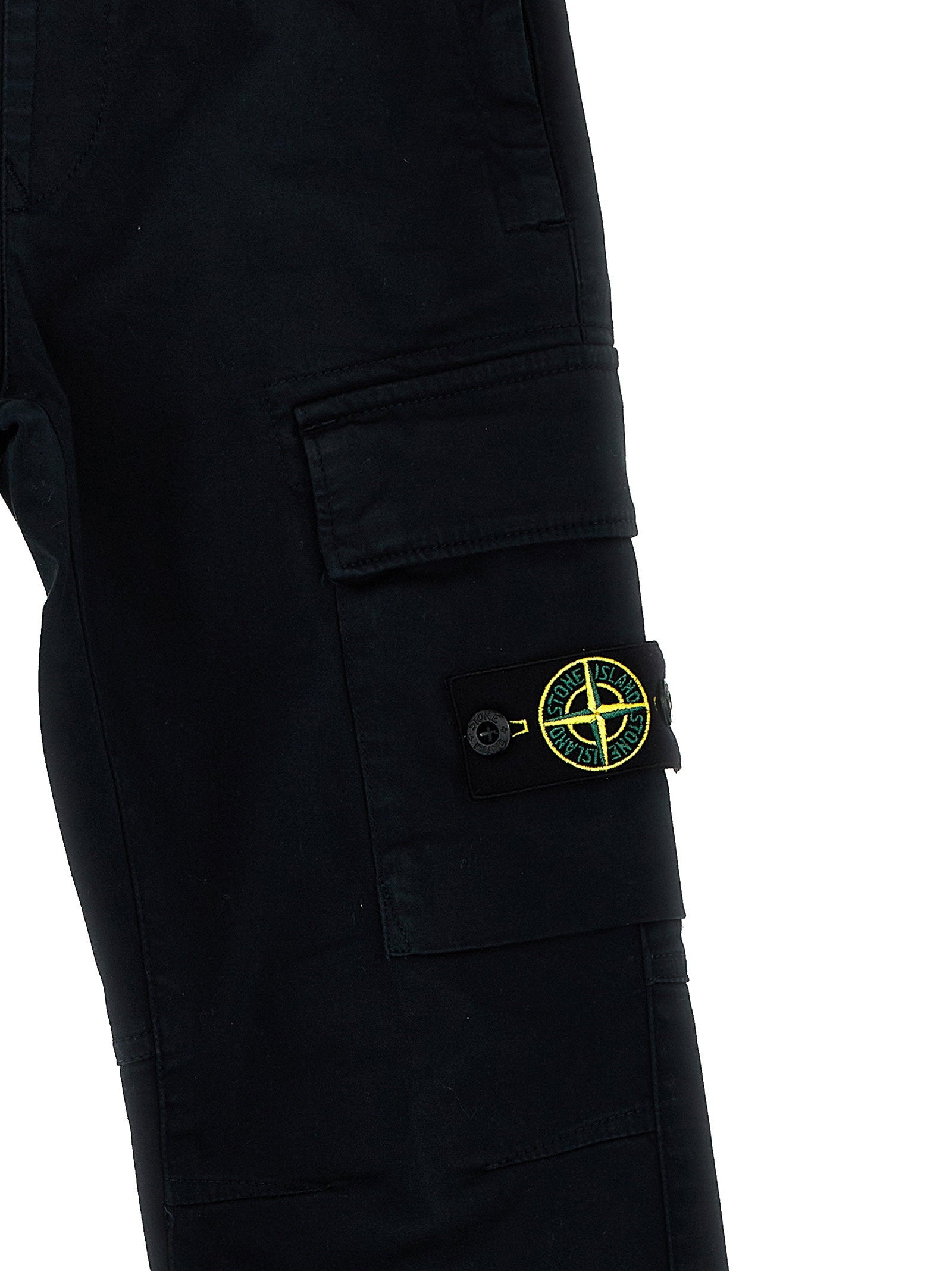 Stone Island Junior Organic Cotton Cargo Pants — Black, view 3