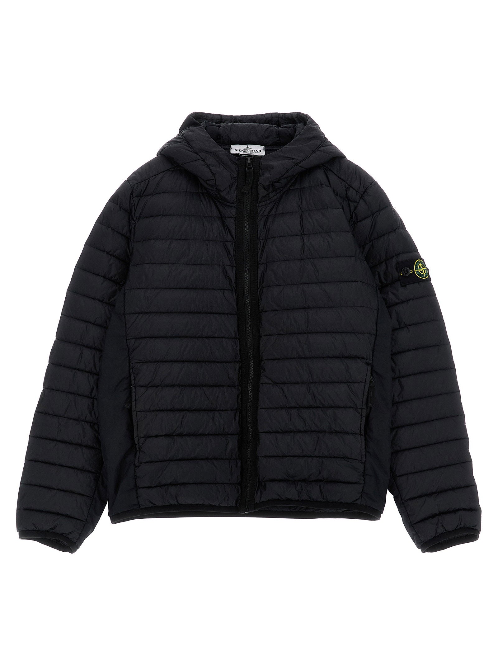 Stone Island Junior Quilted Hooded Down Down Jacket — Black by Stone Island Junior