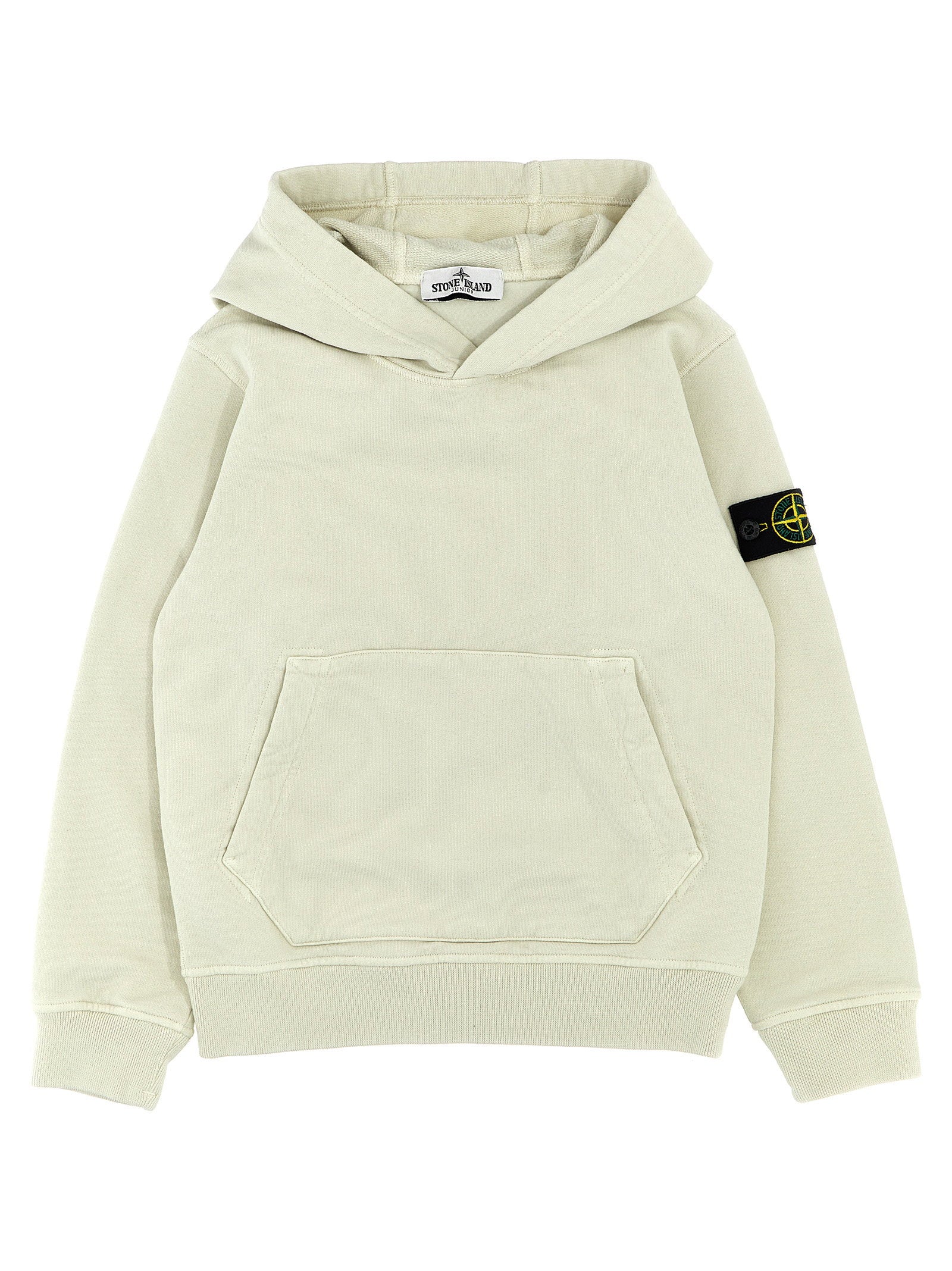 Stone Island Junior Logo Patch Hoodie — Cream by Stone Island Junior
