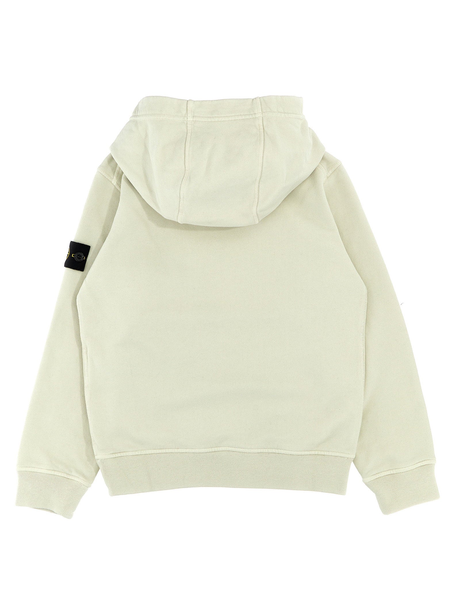 Stone Island Junior Logo Patch Hoodie — Cream, view 2