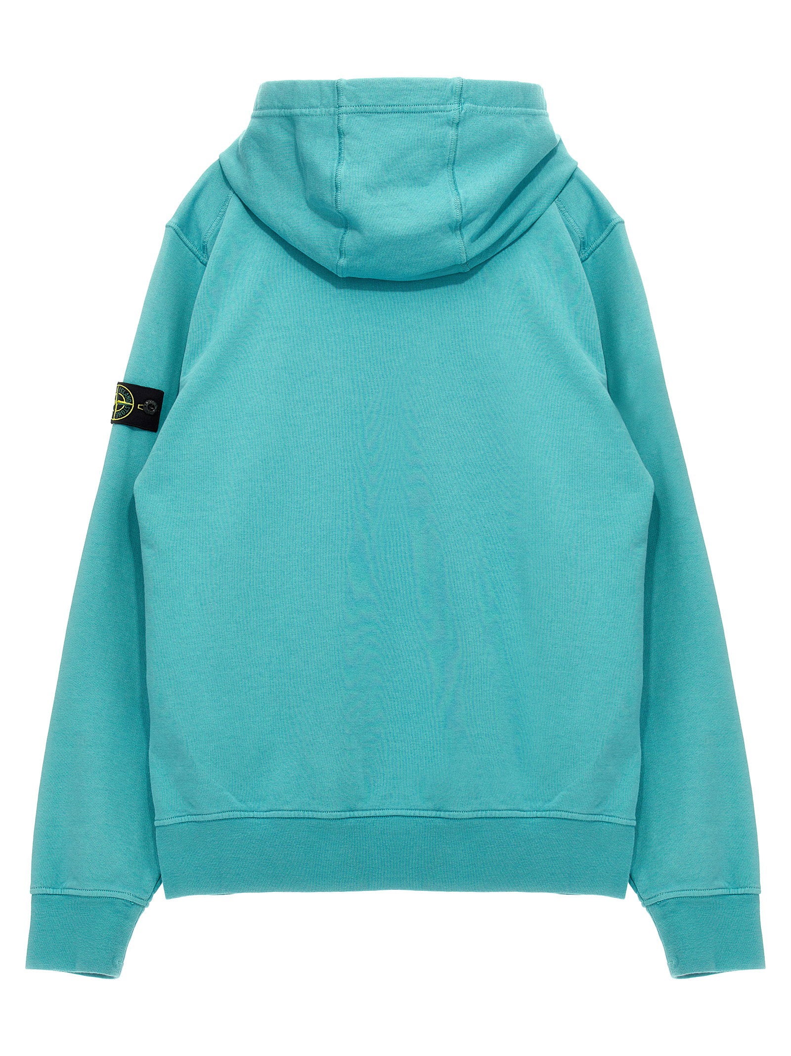 Stone Island Junior Organic Cotton Hoodie — Turquoise, view 2