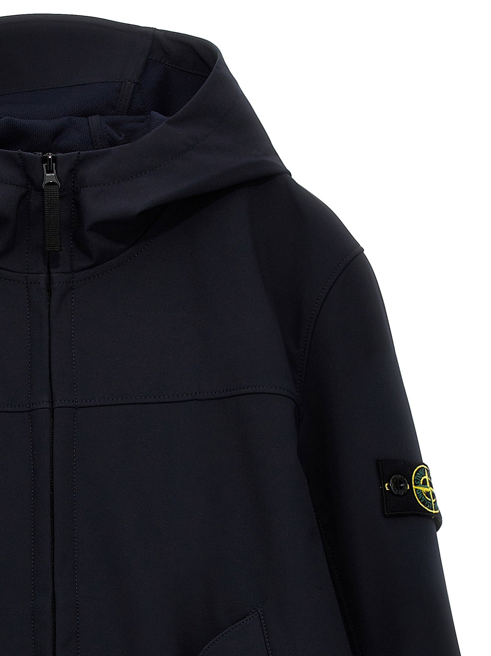 Stone Island Junior Soft Shell with E.Dye® Technology Jacket — Black, view 3