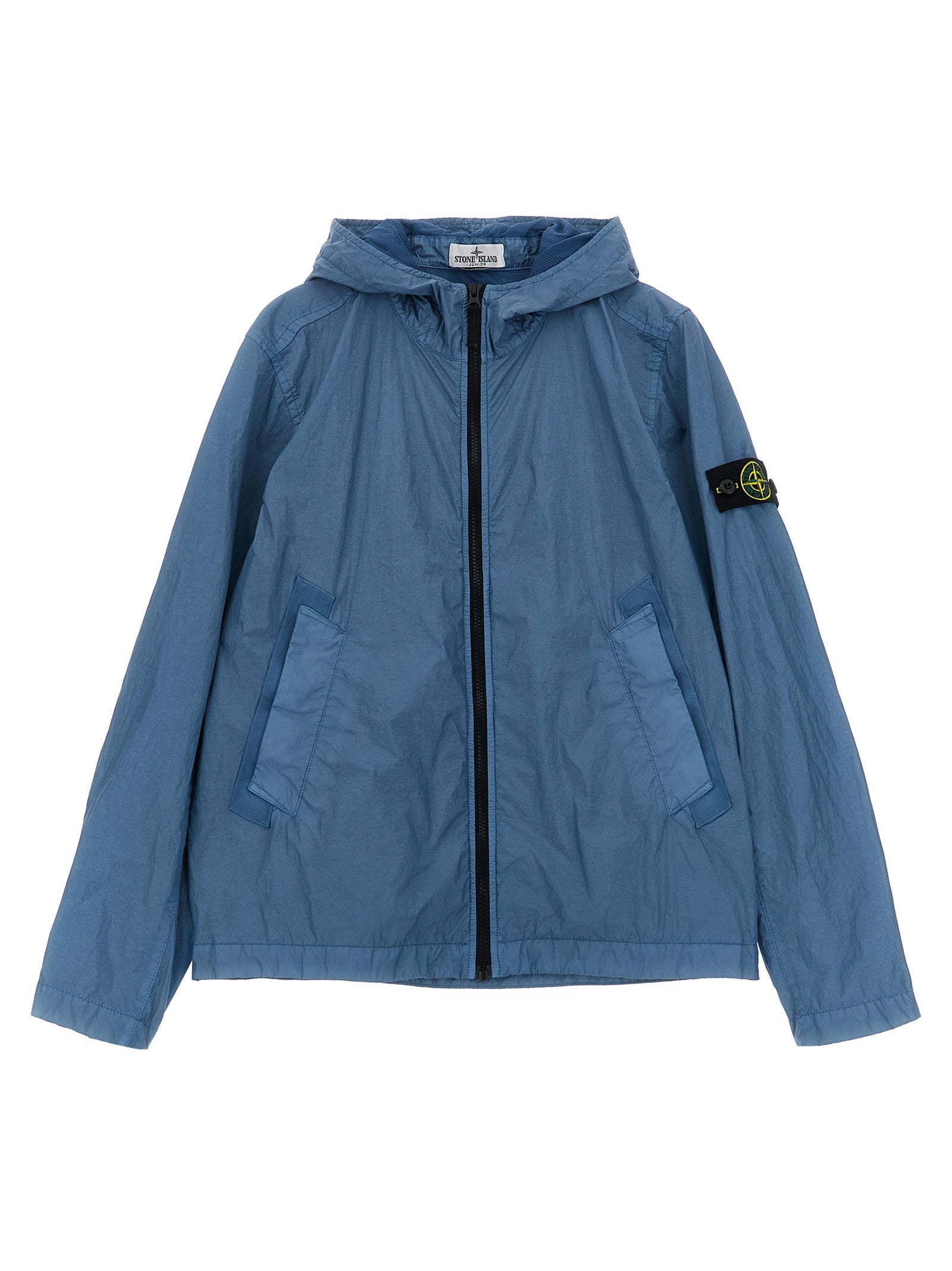 Stone Island Junior Crinkled Nylon Jacket — Blue by Stone Island Junior