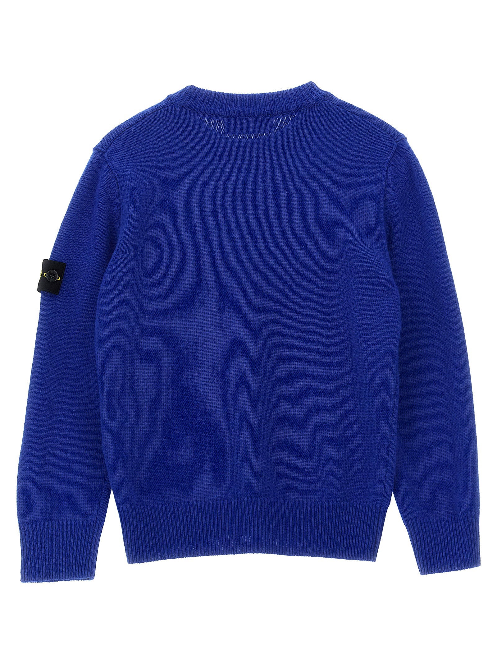 Stone Island Junior Logo-Badge Wool Blend Sweater — Blue, view 2