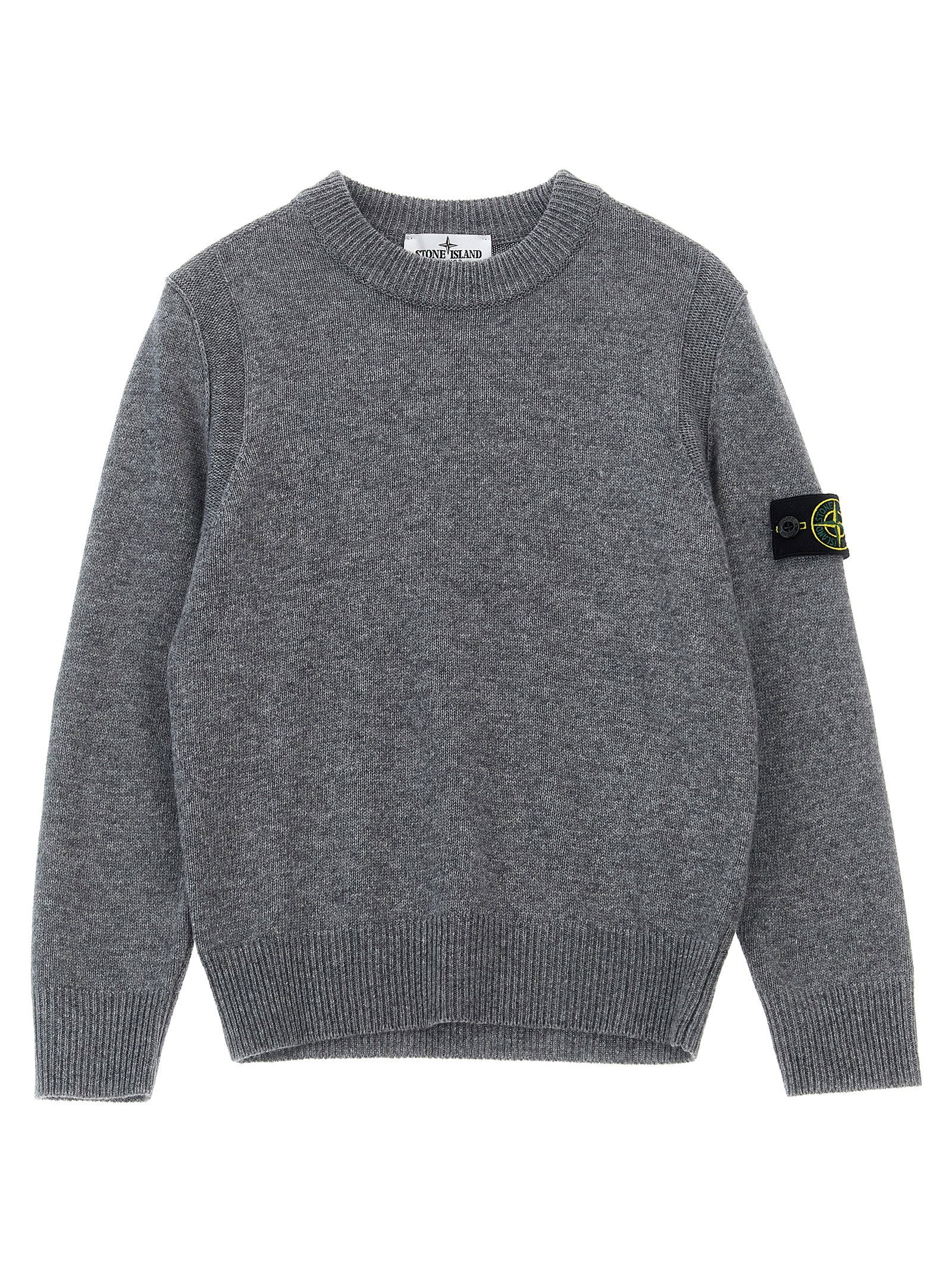 Stone Island Junior Wool-Blend Crew Neck Sweater — Grey by Stone Island Junior