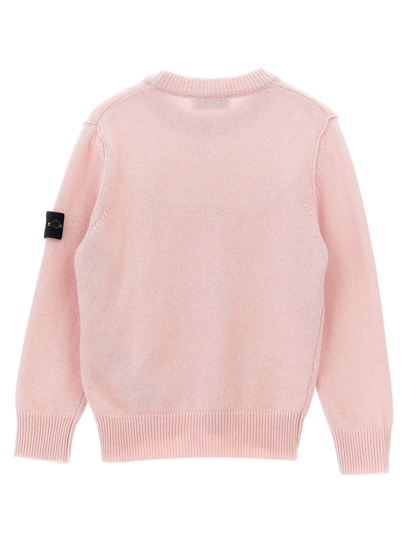 Stone Island Junior Logo-Badge Wool Blend Sweater — Pink, view 2