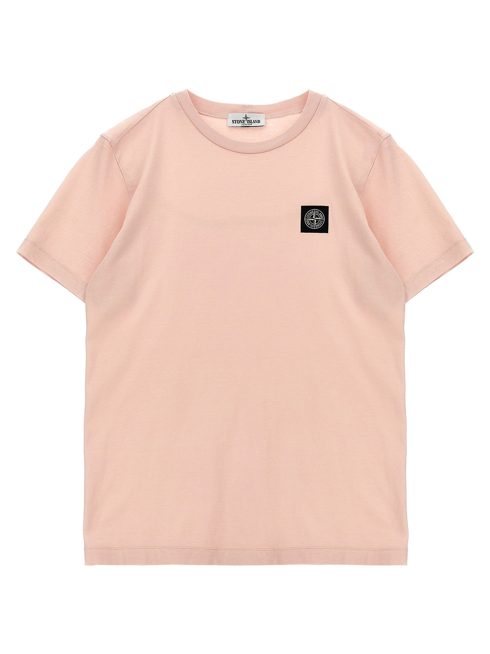 Stone Island Junior Logo-Badge Cotton T-Shirt — Pink by Stone Island Junior