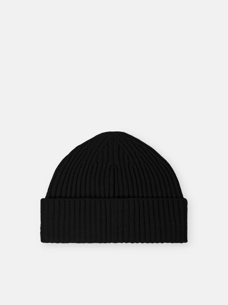 Stone Island L2S15N100002S00C3V00 Ribbed Knit Beanie — Black, view 2