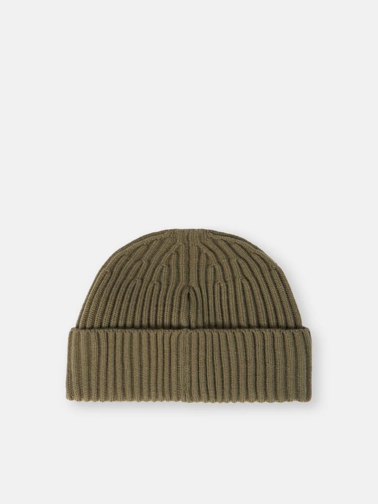 Stone Island L2S15N100002S00C3V00 Ribbed Wool Knit Beanie — Khaki, view 2