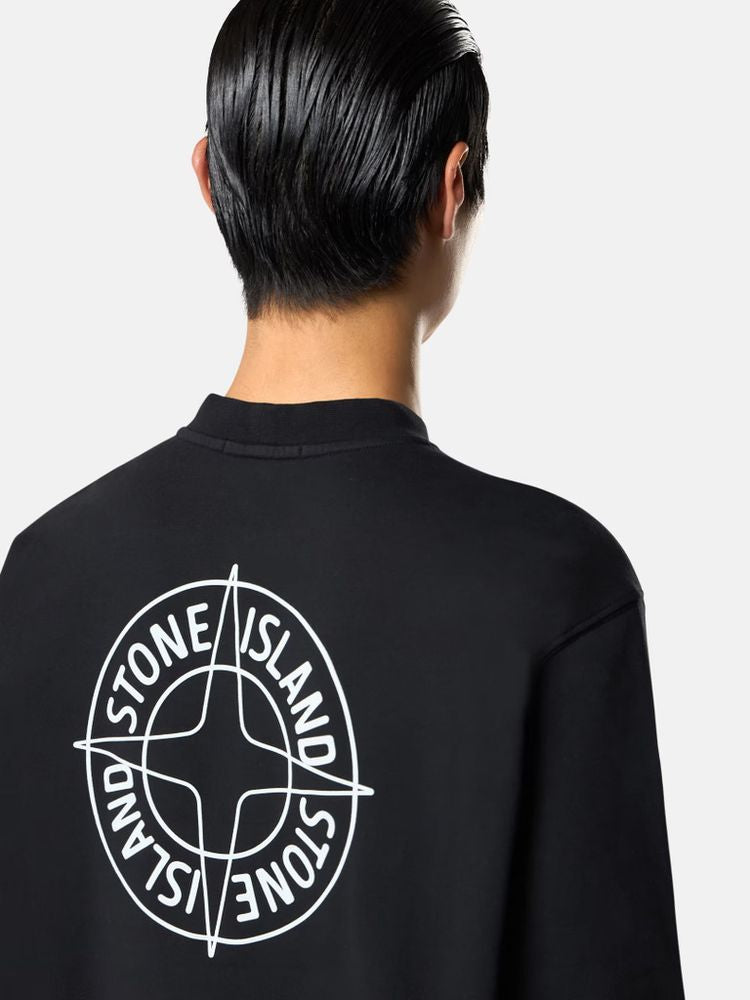 Stone Island Logo-Embroidered Sweatshirt — Black, view 3