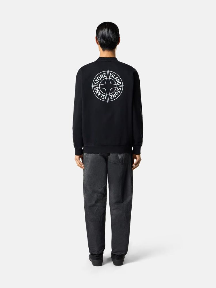 Stone Island Logo-Embroidered Sweatshirt — Black, view 4