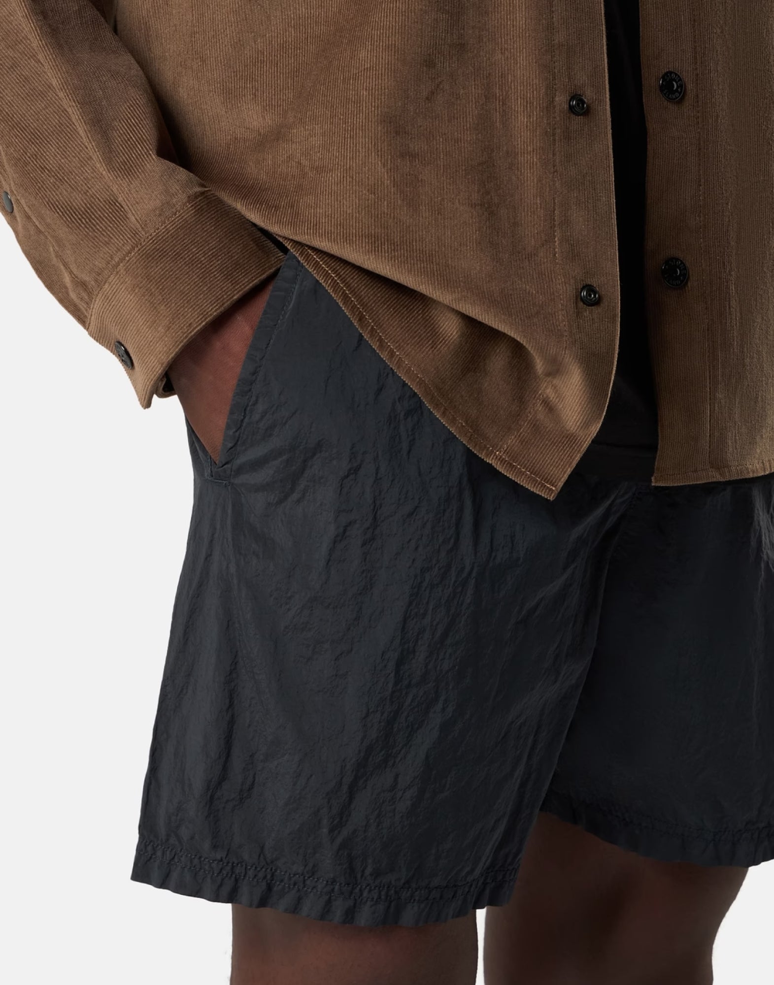 Stone Island Nylon Metal Logo Swim Shorts — Black, view 4