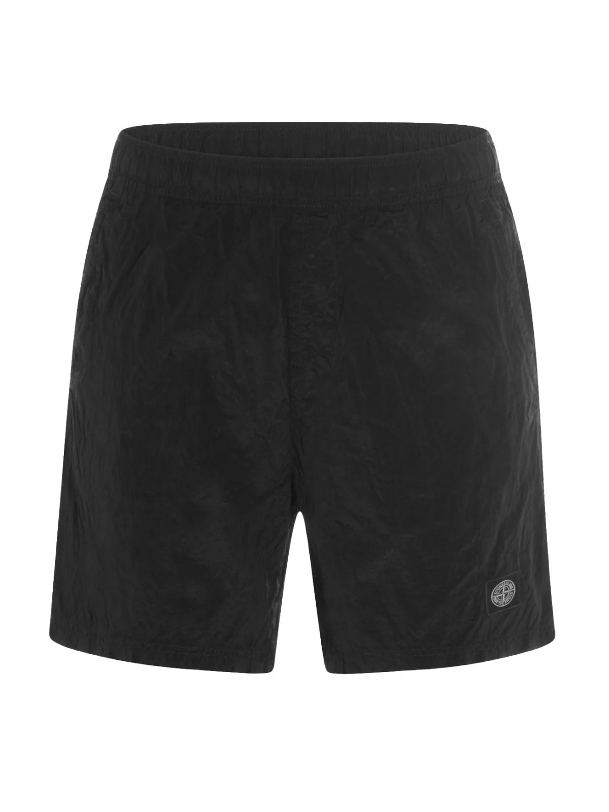 Stone Island Nylon Metal Logo Swim Shorts — Black, view 5