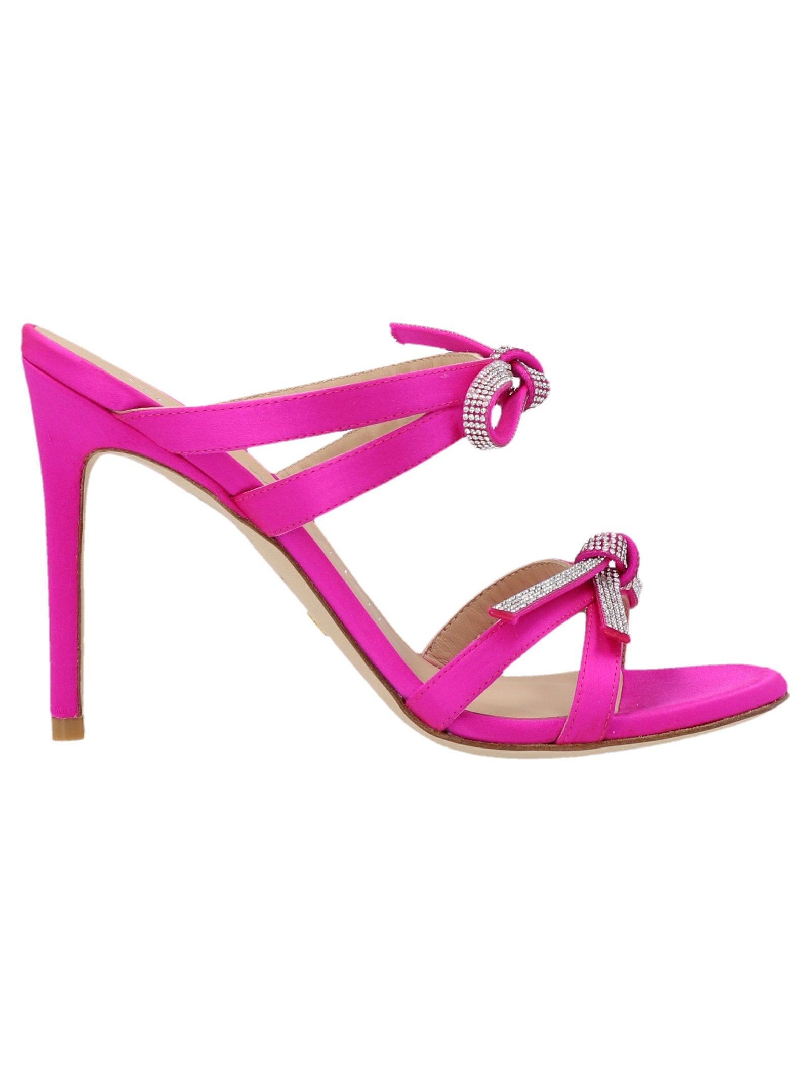 Stuart Weitzman Crystal Bow Heel — Fuchsia by Stuart Weitzman