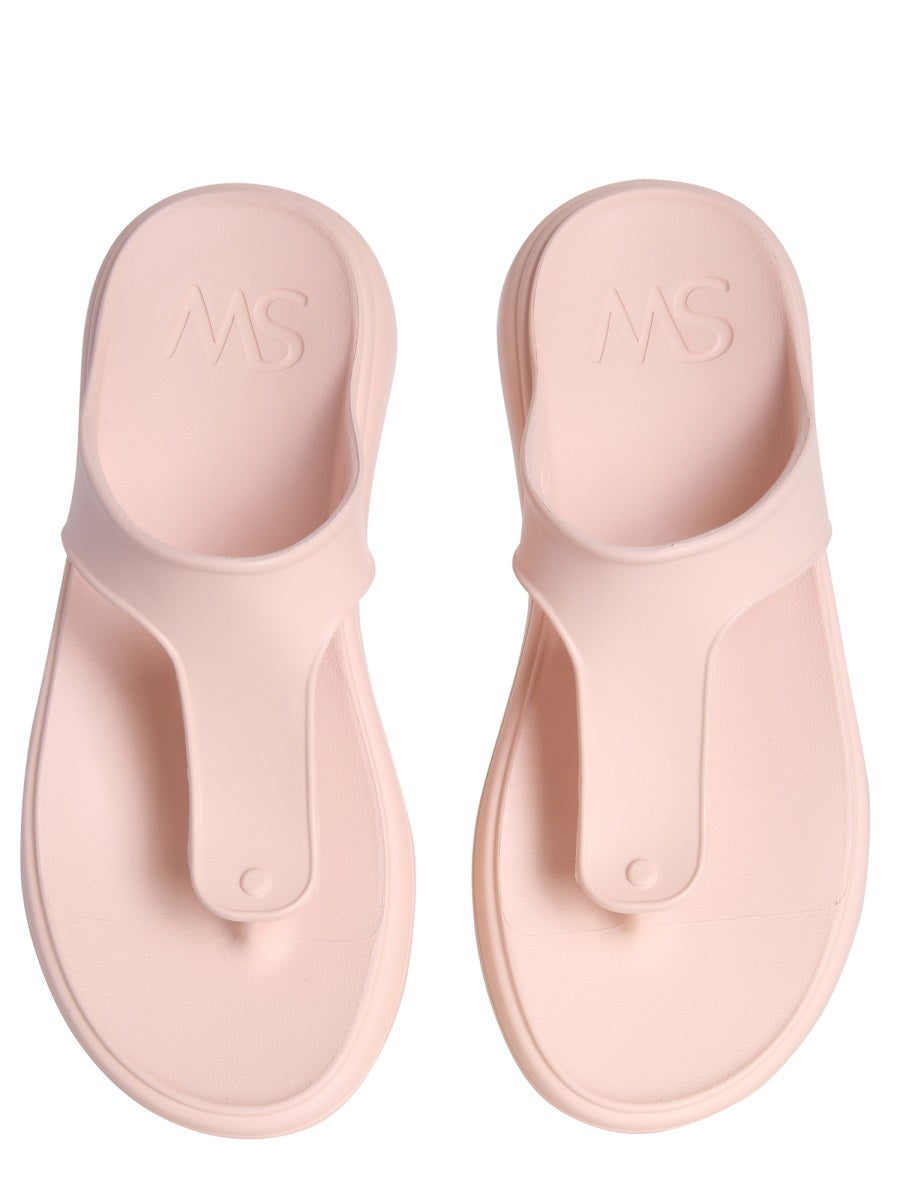 Stuart Weitzman T-Strap Slide Sandals — Pink by Stuart Weitzman