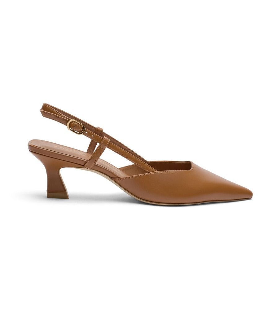 Stuart Weitzman Leather Slingback Heel — Camel by Stuart Weitzman