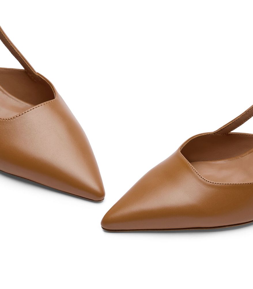 Stuart Weitzman Leather Slingback Heel — Camel, view 5