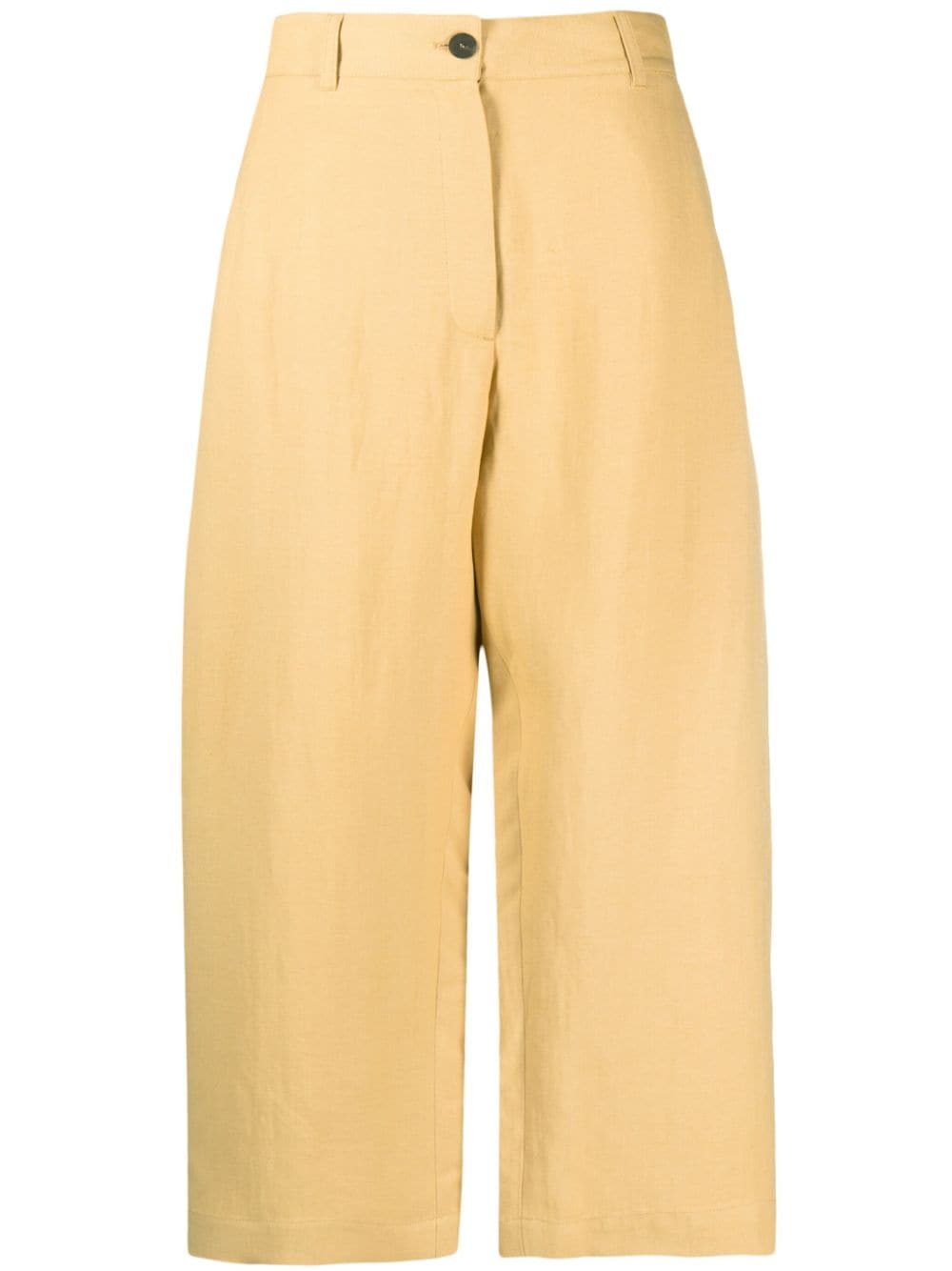 Studio Nicholson PRE Wide-Leg Cropped Cotton Trousers — Yellow by Studio Nicholson PRE