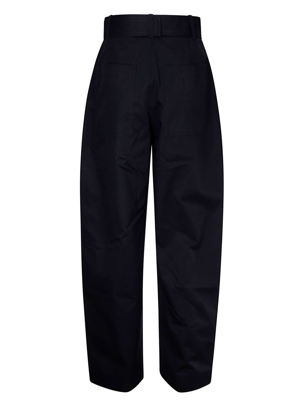 Studio Nicholson Round Leg Cotton Trousers — Black, view 3