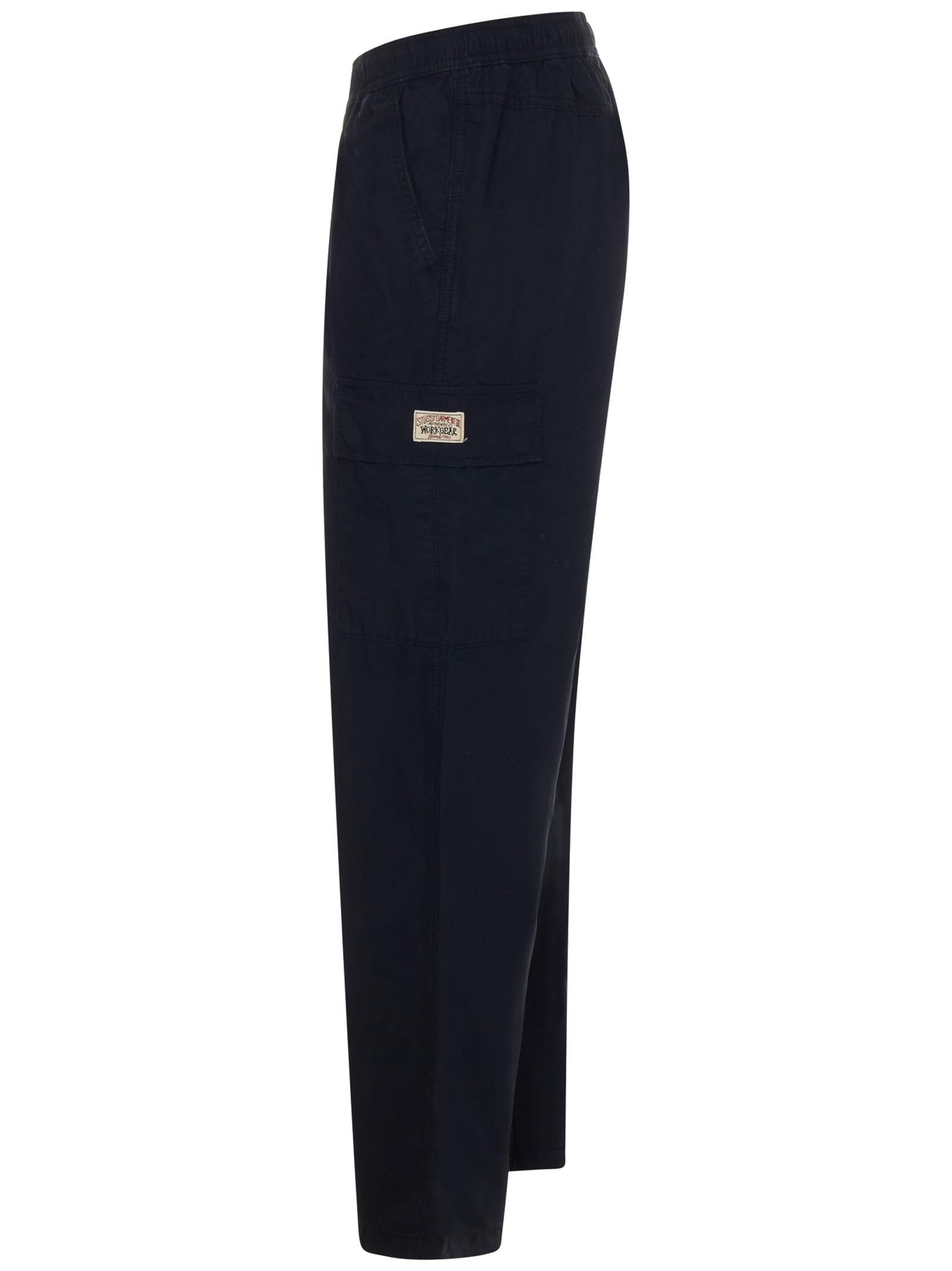 StüSsy Ripstop Cotton Cargo Pants — Black, view 2