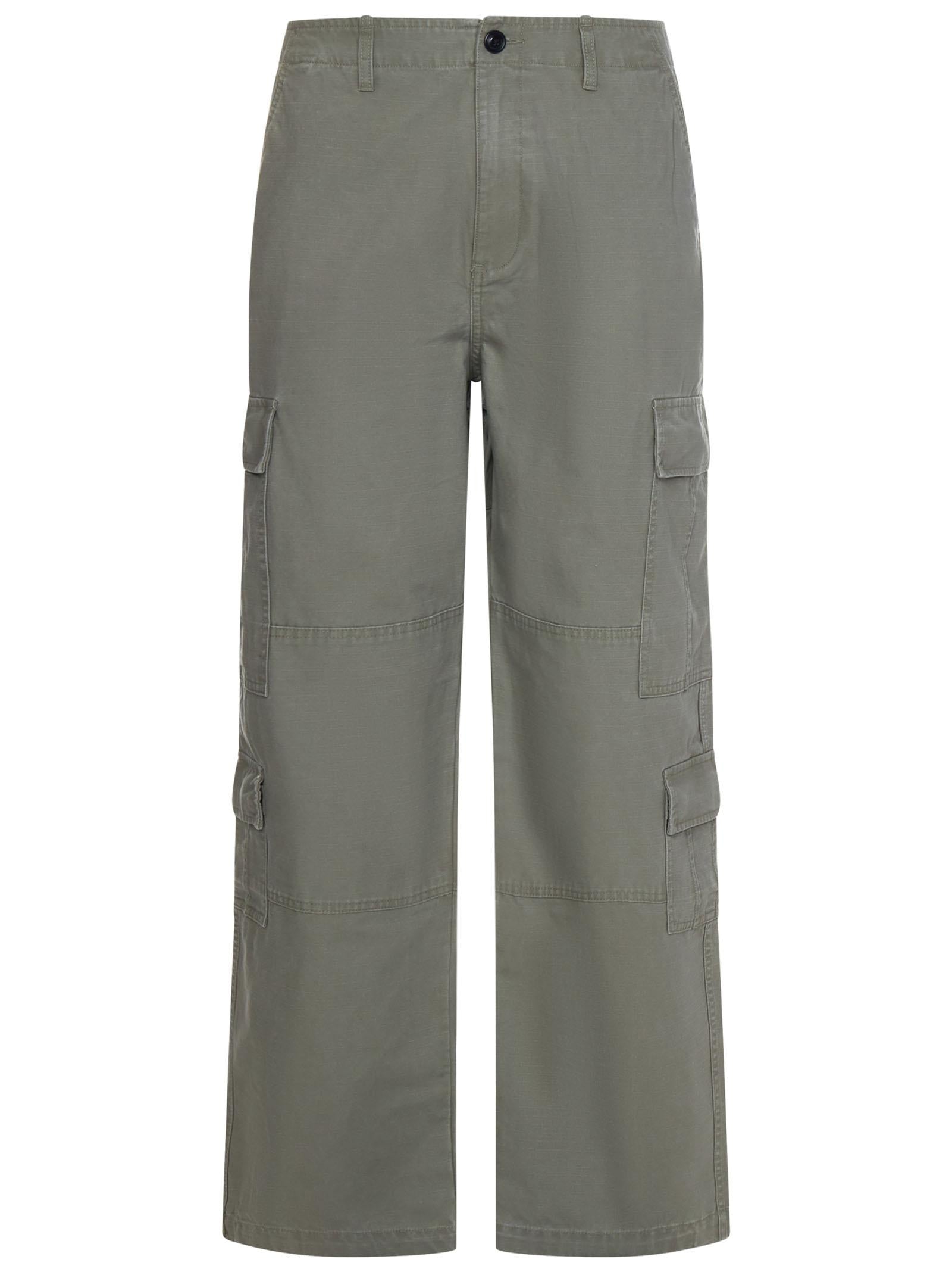 StüSsy Cotton Relaxed-Fit Cargo Pants — Green, view 3