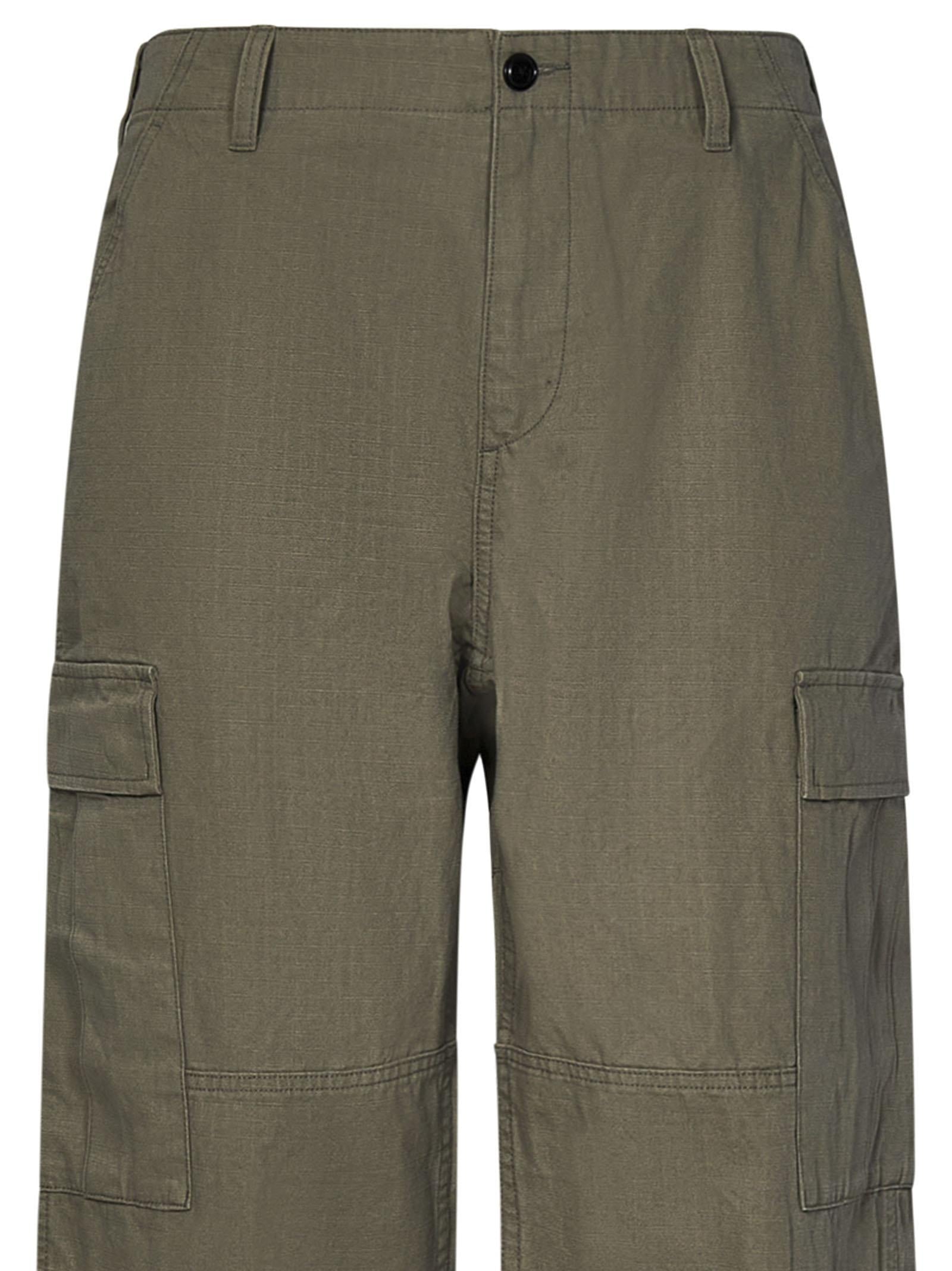 StüSsy Multi-Pocket Cotton Cargo Pants — Olive, view 4