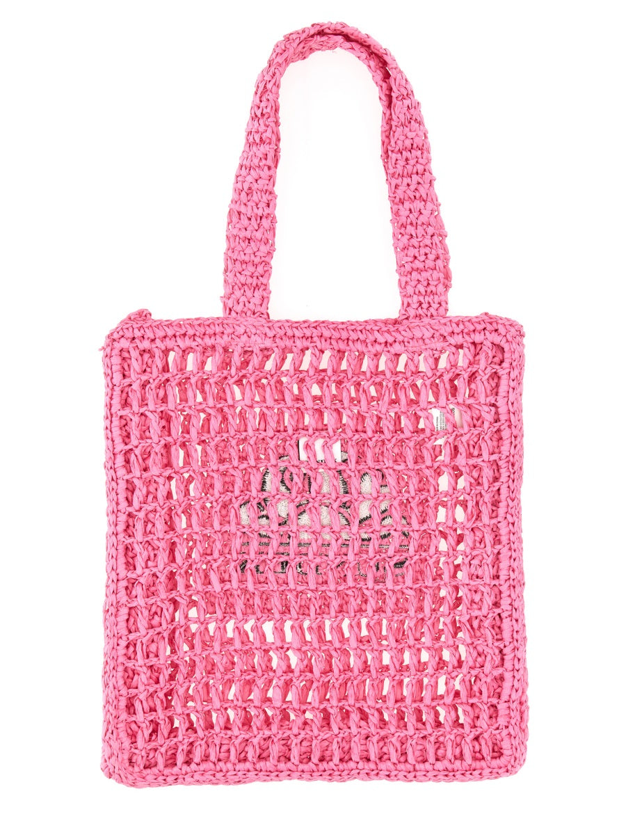 Sundek Logo-Detail Paper Shoulder Bag — Pink by Sundek