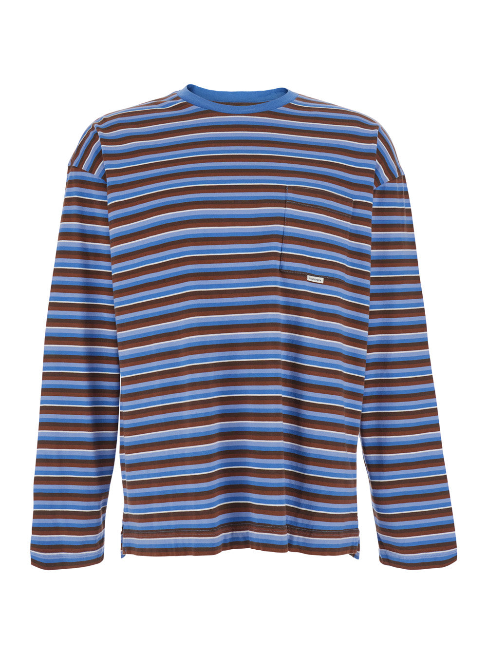 Sunflower Striped Cotton Long Sleeve T-Shirt — Blue by Sunflower