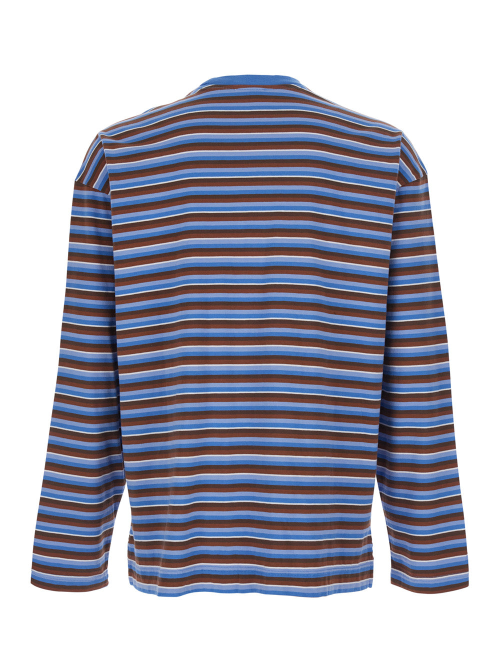 Sunflower Striped Cotton Long Sleeve T-Shirt — Blue, view 2