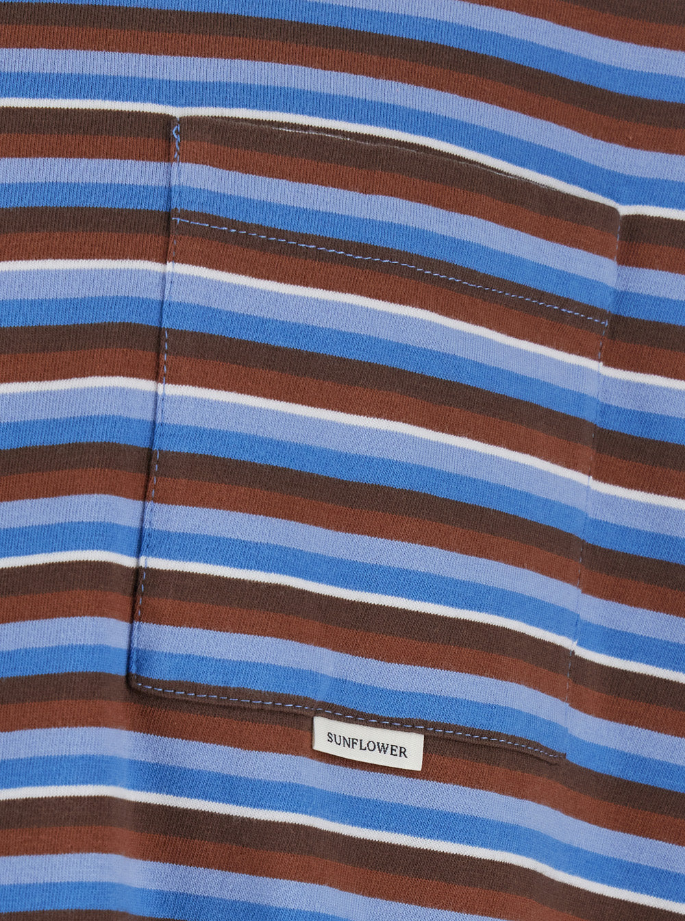 Sunflower Striped Cotton Long Sleeve T-Shirt — Blue, view 3