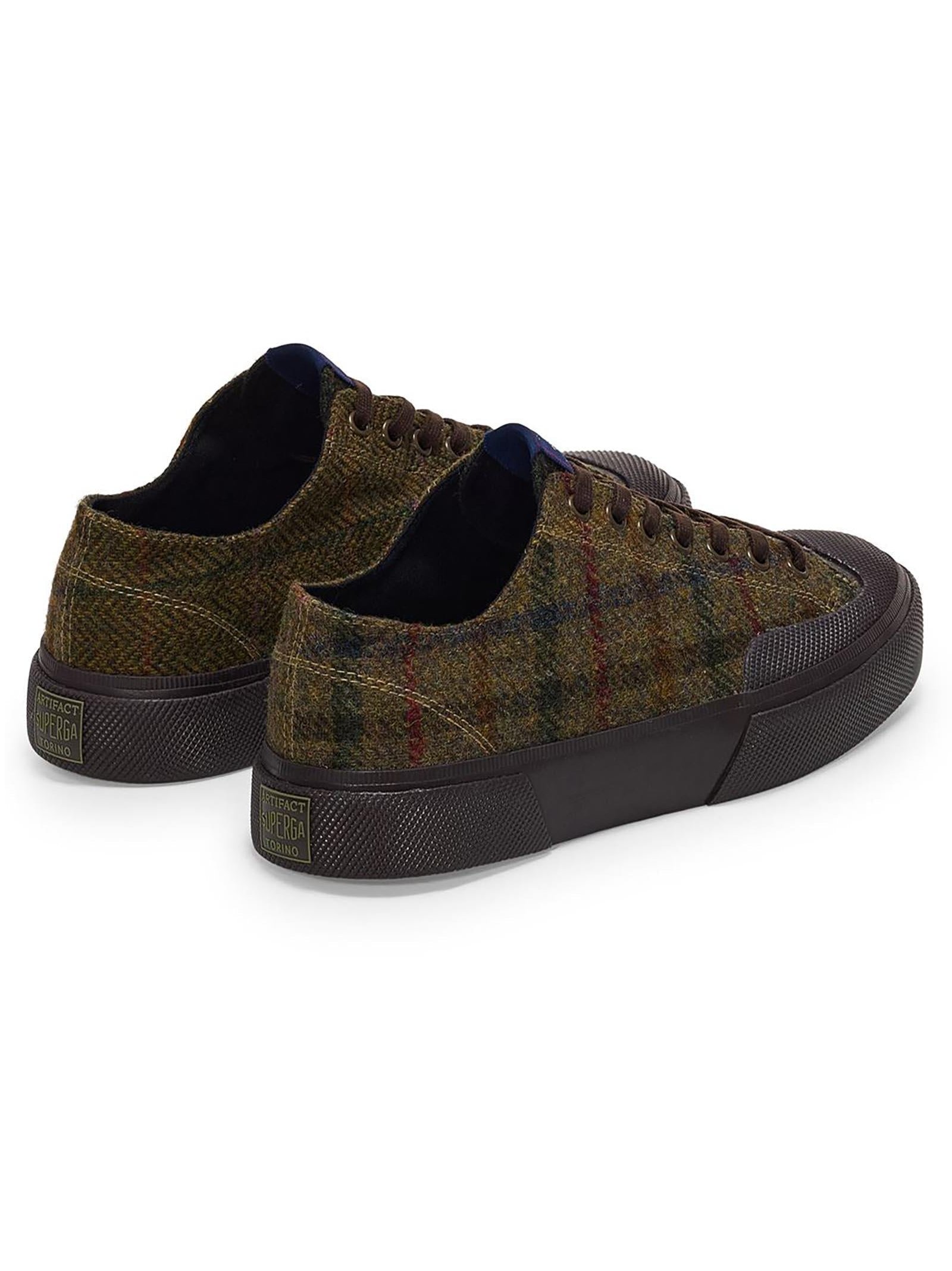 Superga Tartan Wool Patchwork Sneaker — Khaki by Superga