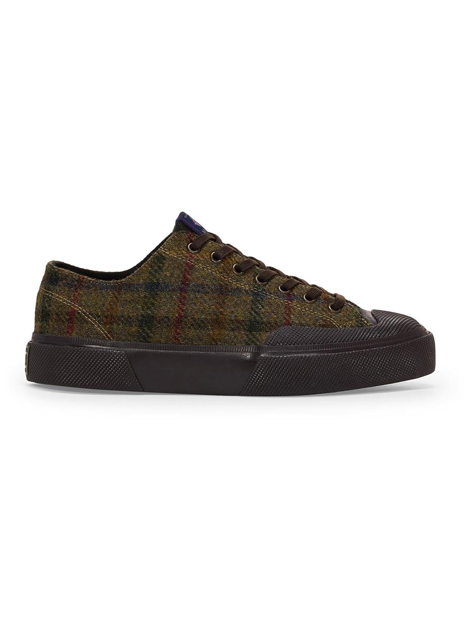 Superga Tartan Wool Patchwork Sneaker — Khaki, view 2