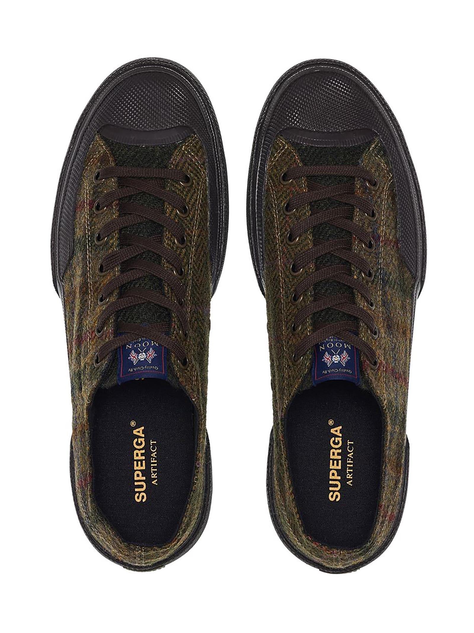 Superga Tartan Wool Patchwork Sneaker — Khaki, view 3
