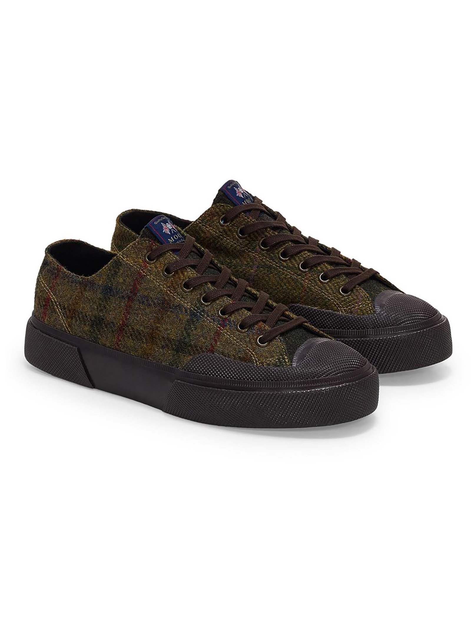 Superga Tartan Wool Patchwork Sneaker — Khaki, view 5