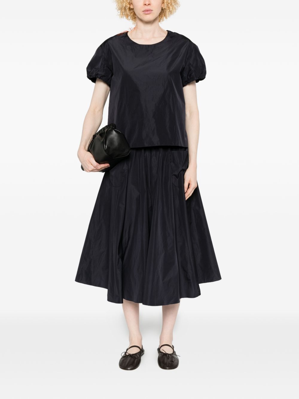 SUSANNE BOMMER Elasticated Midi Skirt — Black, view 5