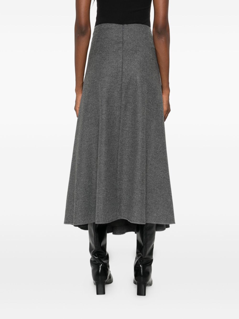 SUSANNE BOMMER A-Line Wool Skirt — Grey, view 2