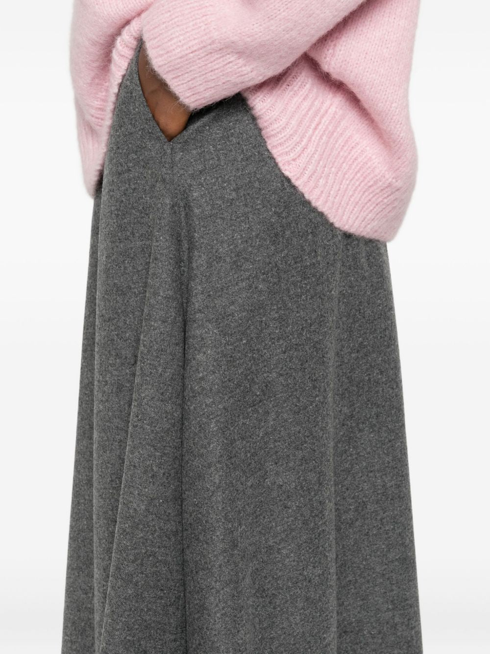 SUSANNE BOMMER A-Line Wool Skirt — Grey, view 5
