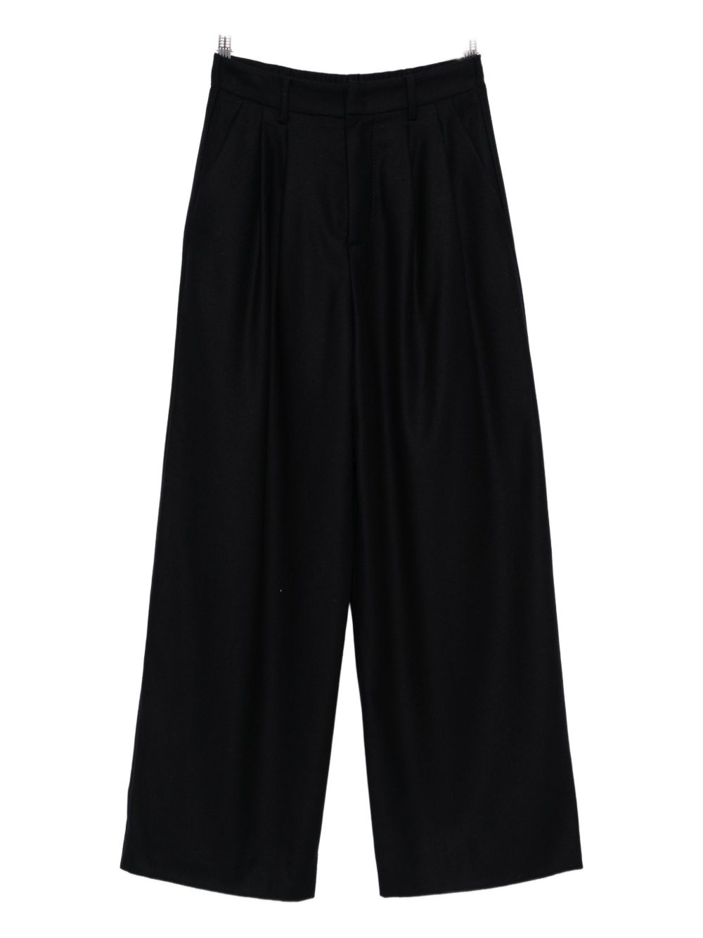 SUSANNE BOMMER Silk Blend Pleated-Front Trousers — Black by SUSANNE BOMMER