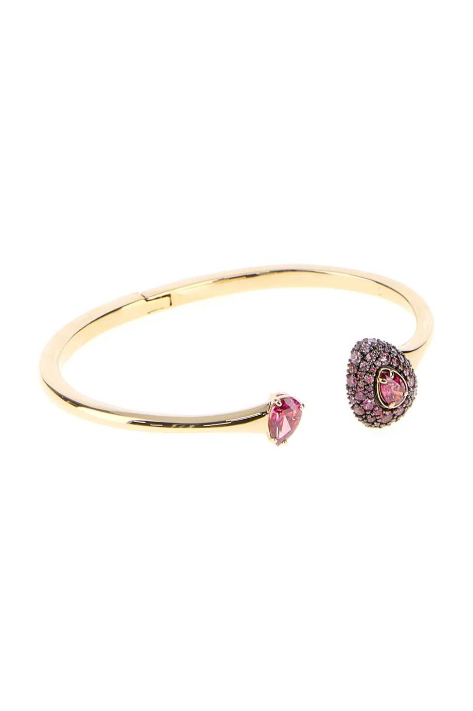 Swarovski Open Cuff with Pavé Detailing Bracelet — Gold, view 2