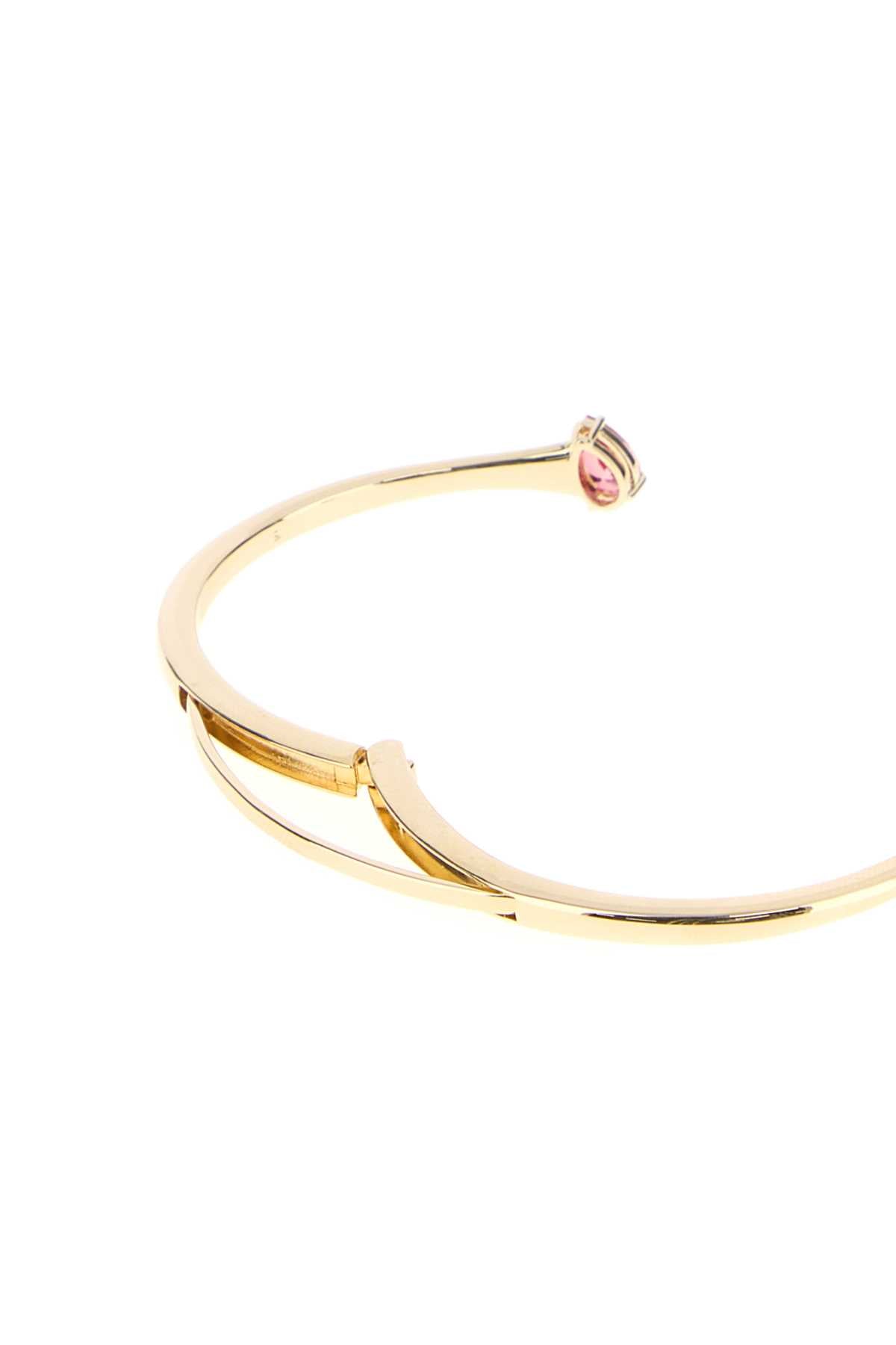 Swarovski Open Cuff with Pavé Detailing Bracelet — Gold, view 3