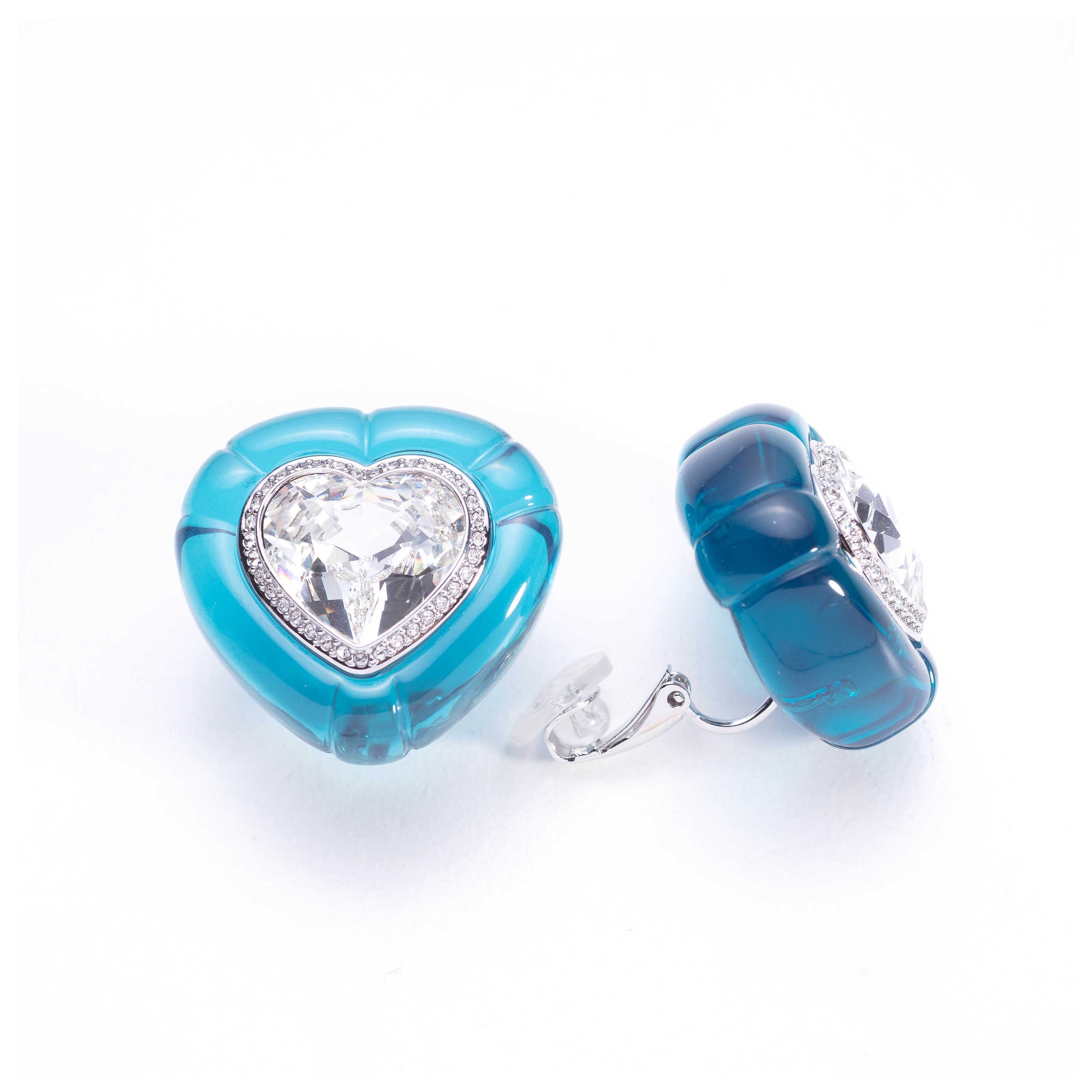 Swarovski Crystal Heart Earrings — Blue by Swarovski