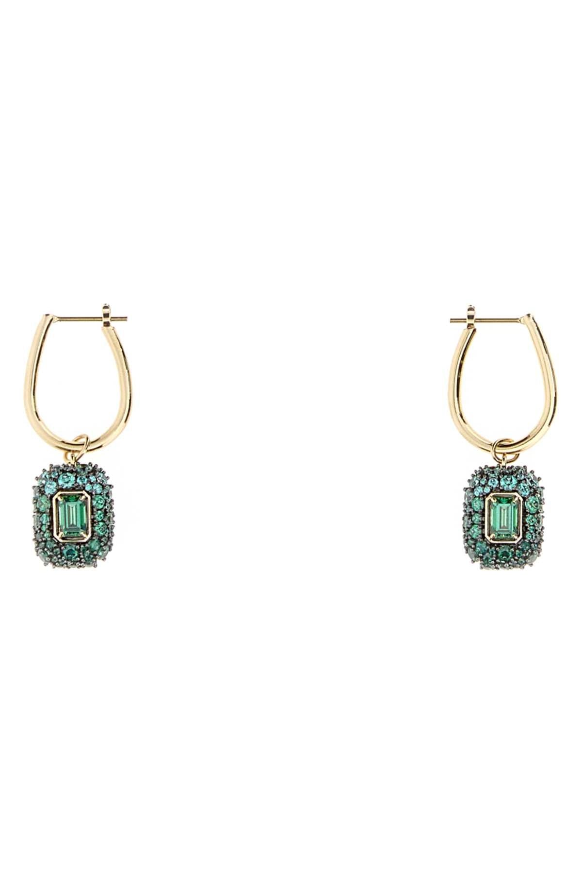Swarovski Emerald-Cut Crystal Drop Earrings — Gold by Swarovski