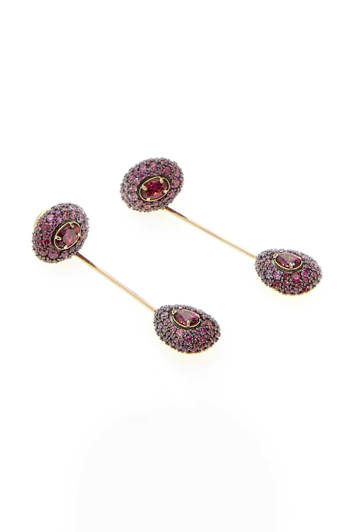 Swarovski Crystal-Embellished Drop Earrings — Pink, view 2