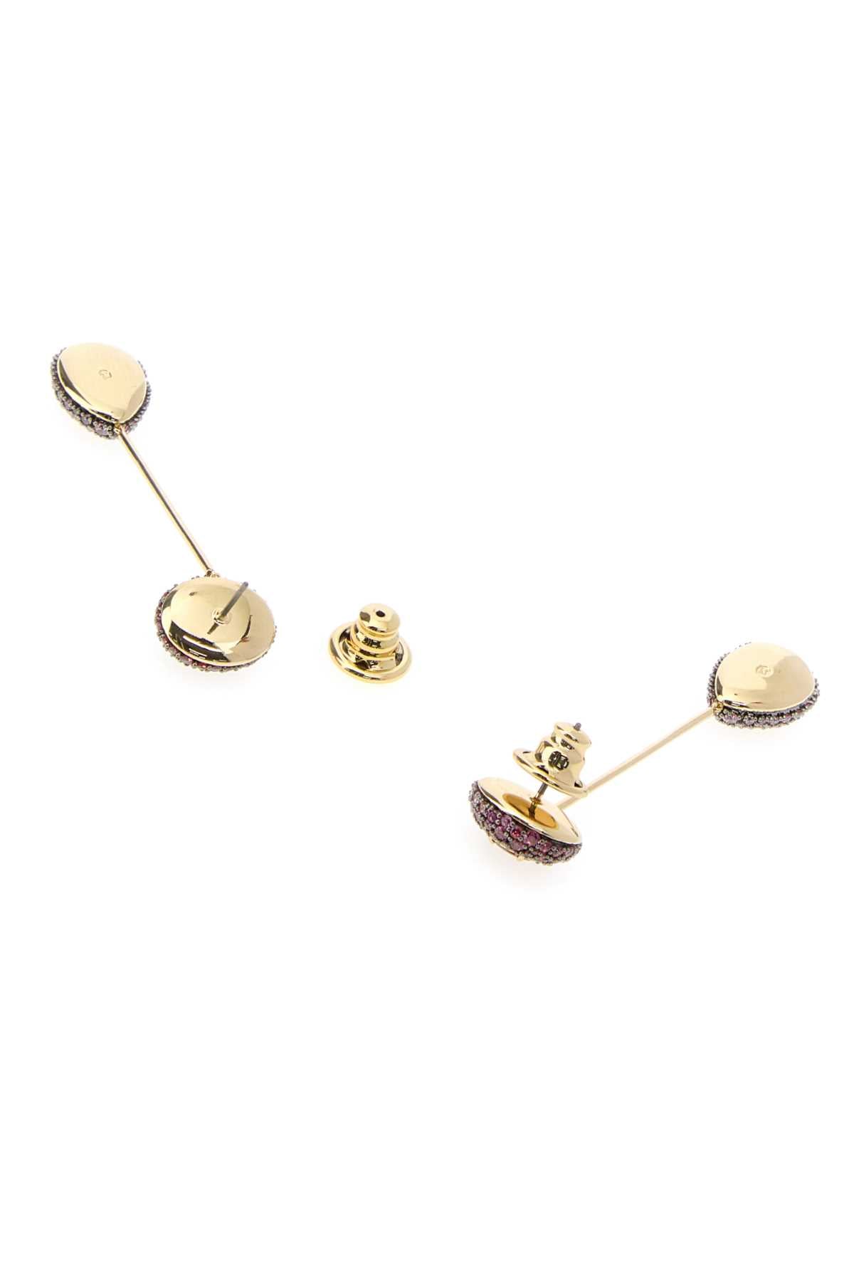 Swarovski Crystal-Embellished Drop Earrings — Pink, view 3