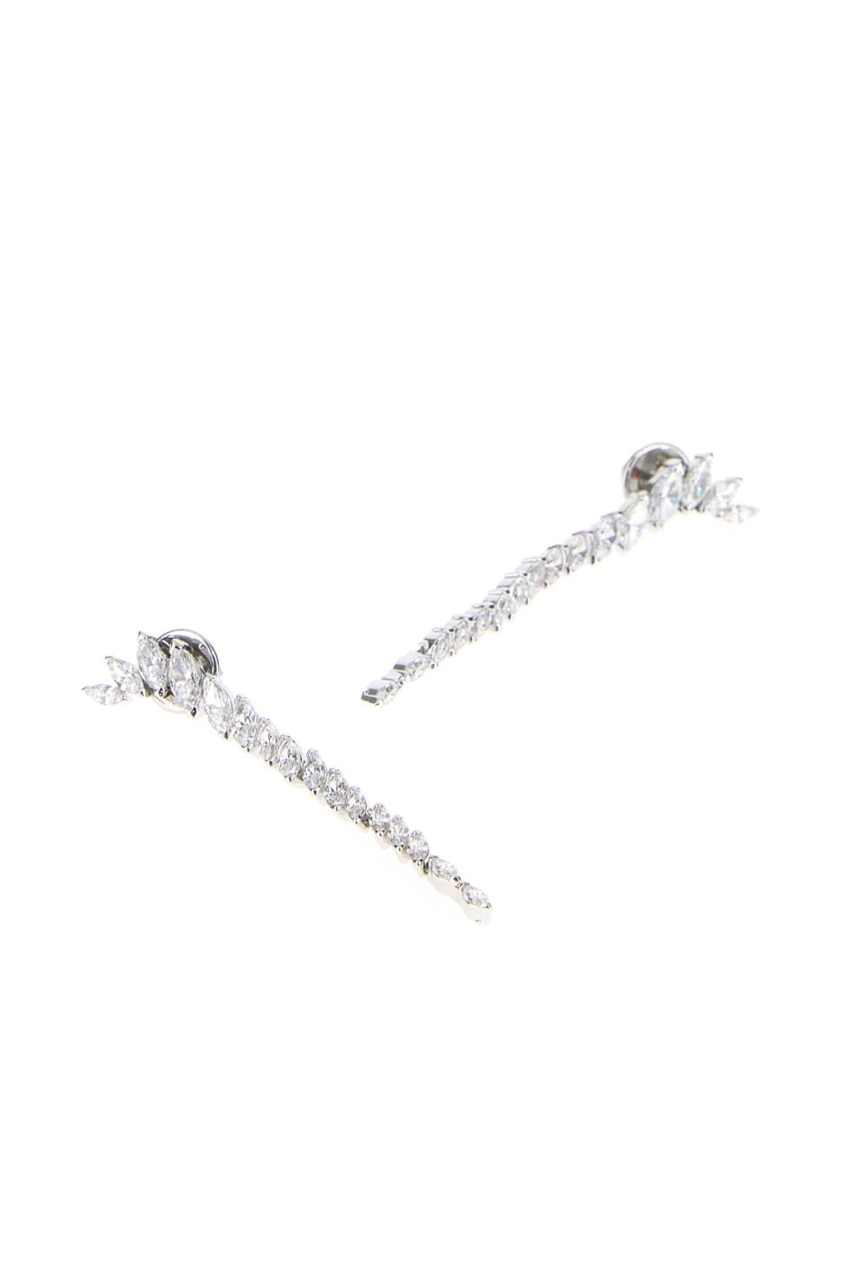 Swarovski Crystal Drop Earrings — Silver, view 2