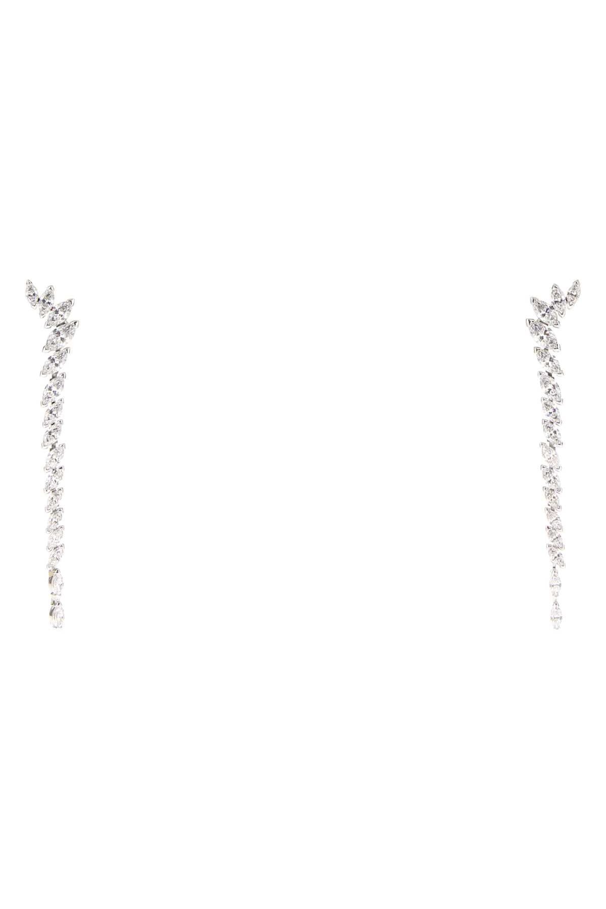 Swarovski Crystal Linear Drop Earrings — Silver by Swarovski
